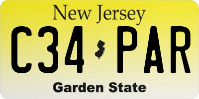NJ license plate C34PAR