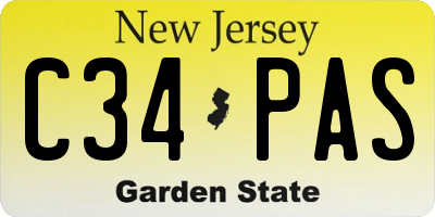 NJ license plate C34PAS