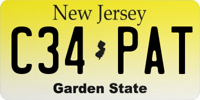 NJ license plate C34PAT