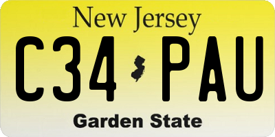 NJ license plate C34PAU