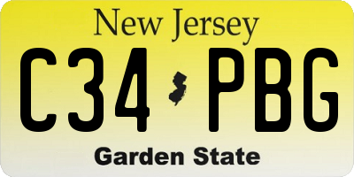 NJ license plate C34PBG