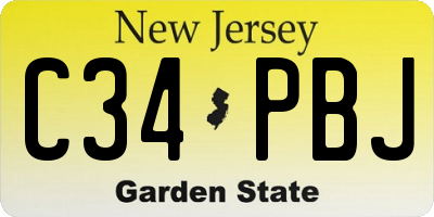 NJ license plate C34PBJ