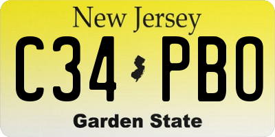NJ license plate C34PBO
