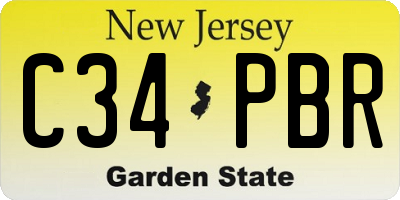 NJ license plate C34PBR