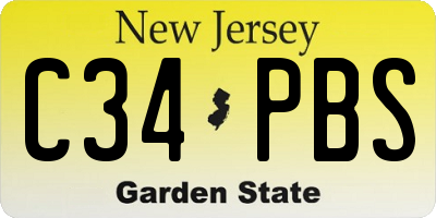 NJ license plate C34PBS