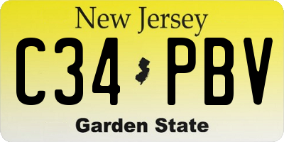 NJ license plate C34PBV