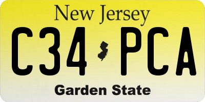 NJ license plate C34PCA