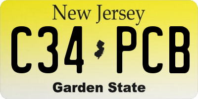 NJ license plate C34PCB
