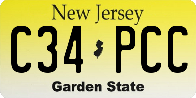 NJ license plate C34PCC