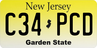NJ license plate C34PCD