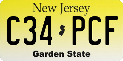 NJ license plate C34PCF