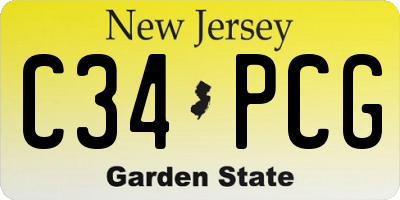 NJ license plate C34PCG