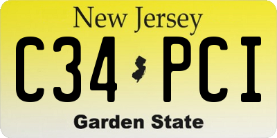 NJ license plate C34PCI