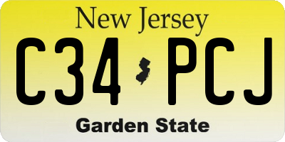 NJ license plate C34PCJ
