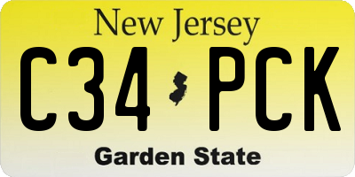 NJ license plate C34PCK