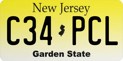 NJ license plate C34PCL
