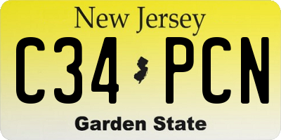 NJ license plate C34PCN