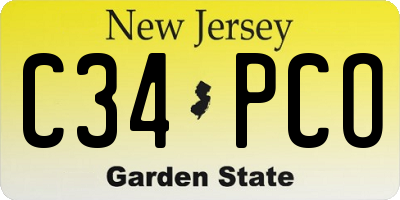 NJ license plate C34PCO