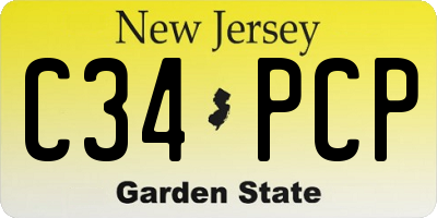 NJ license plate C34PCP