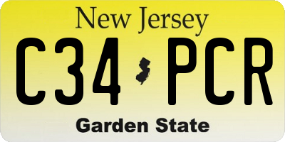 NJ license plate C34PCR