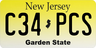 NJ license plate C34PCS