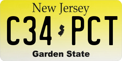 NJ license plate C34PCT