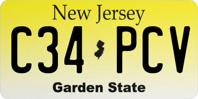 NJ license plate C34PCV