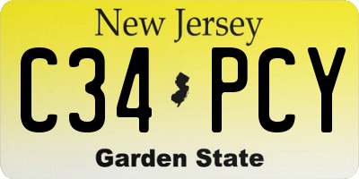 NJ license plate C34PCY