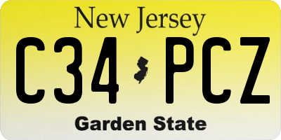 NJ license plate C34PCZ