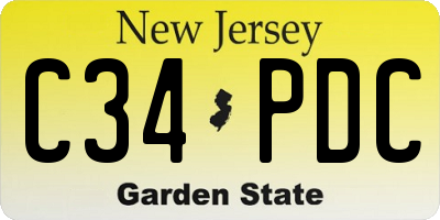 NJ license plate C34PDC