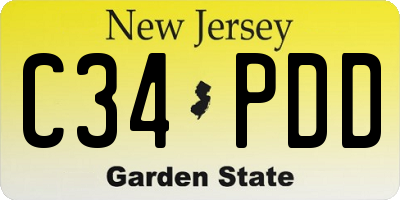 NJ license plate C34PDD