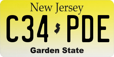 NJ license plate C34PDE