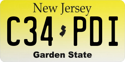 NJ license plate C34PDI