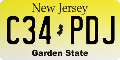 NJ license plate C34PDJ