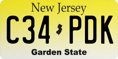 NJ license plate C34PDK