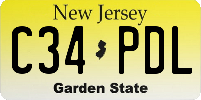 NJ license plate C34PDL