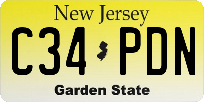 NJ license plate C34PDN