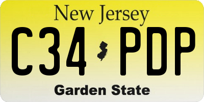 NJ license plate C34PDP