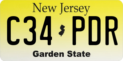 NJ license plate C34PDR