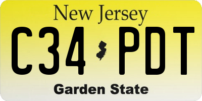 NJ license plate C34PDT
