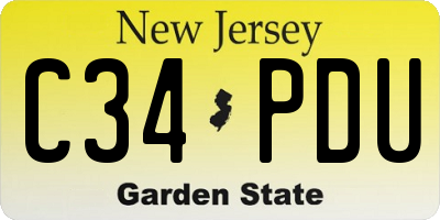 NJ license plate C34PDU