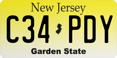 NJ license plate C34PDY