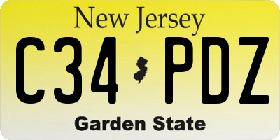 NJ license plate C34PDZ