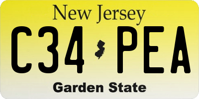 NJ license plate C34PEA