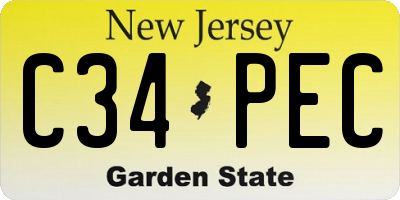 NJ license plate C34PEC