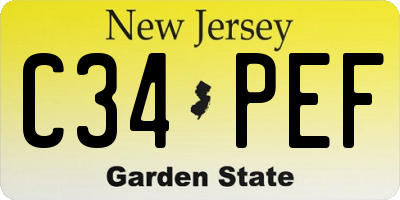 NJ license plate C34PEF
