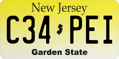 NJ license plate C34PEI
