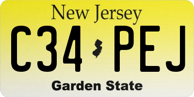 NJ license plate C34PEJ
