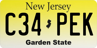 NJ license plate C34PEK
