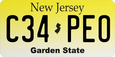NJ license plate C34PEO